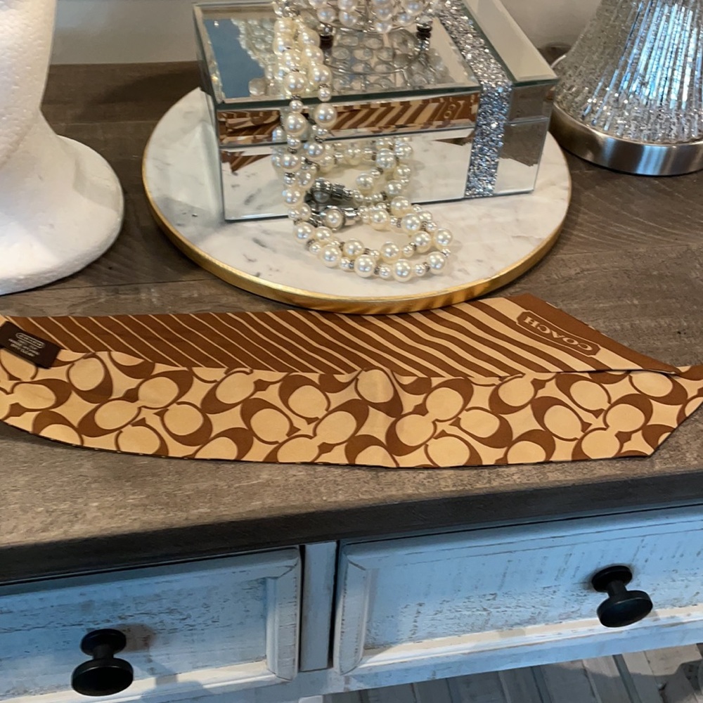 Brown Coach Silk Scarf - Picture 2 of 4